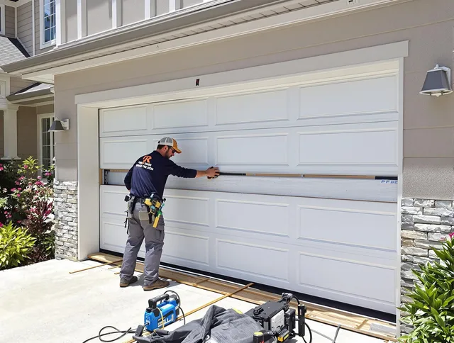 South Euclid Garage Door Repair team performing complete garage door replacement at South Euclid residence