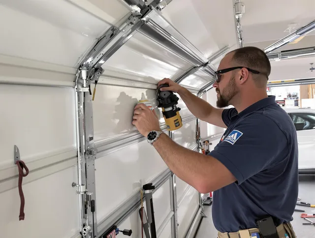 South Euclid Garage Door Repair technician quieting a noisy garage door in South Euclid