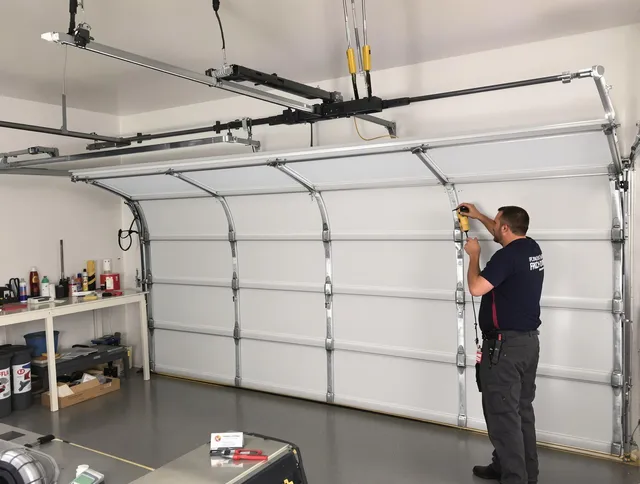 South Euclid Garage Door Repair certified technician performing overhead door system repair in South Euclid
